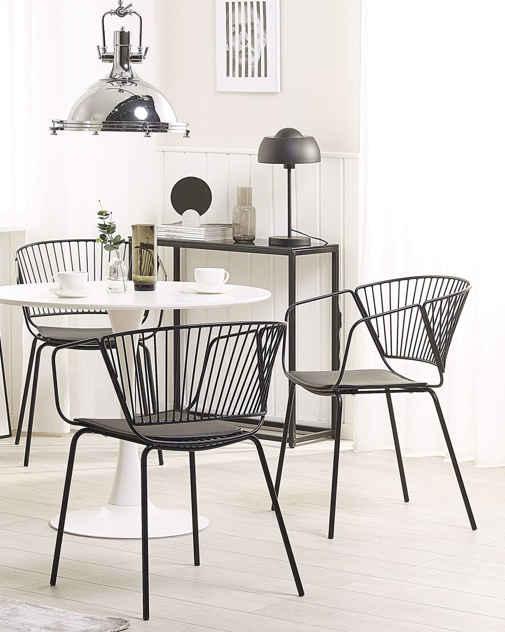 Esszimmerstuhl 2er Set aus Metall, schwarz - Maisons Du Monde