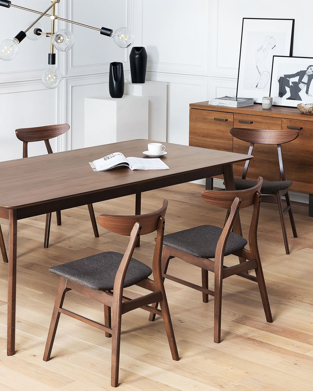 Esszimmerstuhl 2er Set aus Holz, grau - Maisons Du Monde
