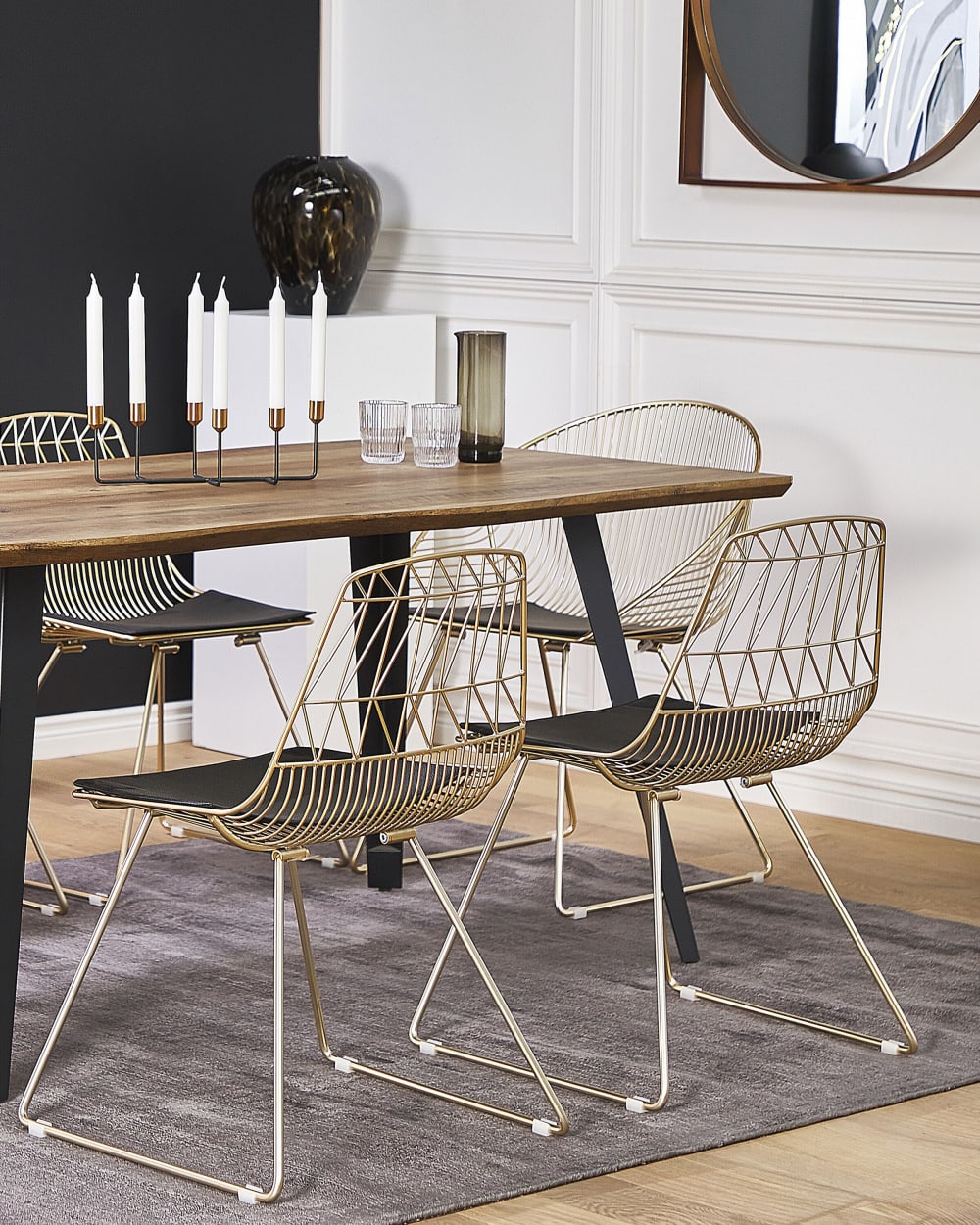 Esszimmerstuhl 2er Set aus Metall, gold - Maisons Du Monde