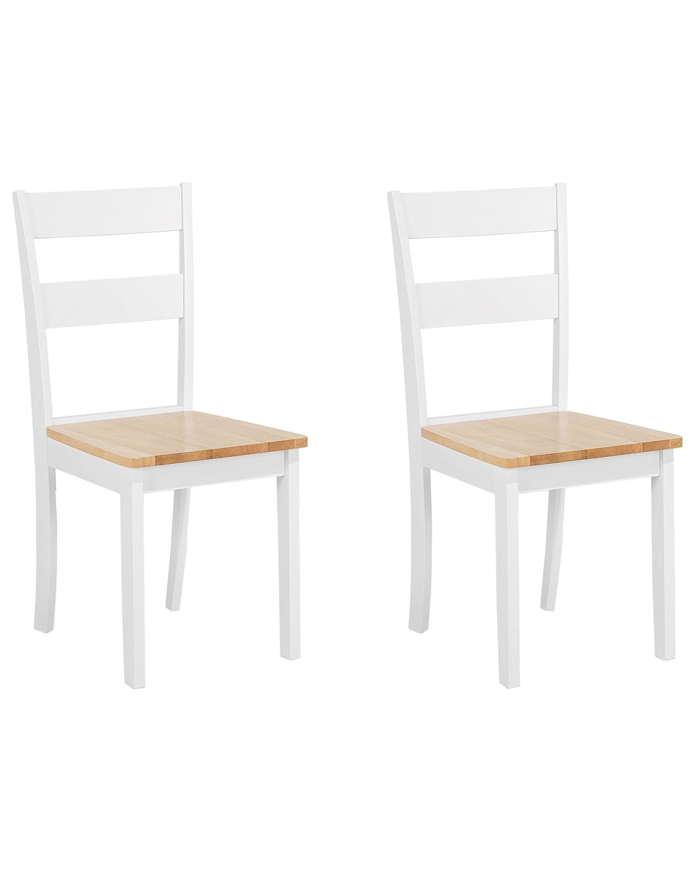 Lot de 2 chaises de salle à manger en bois blanc 40x89cm
