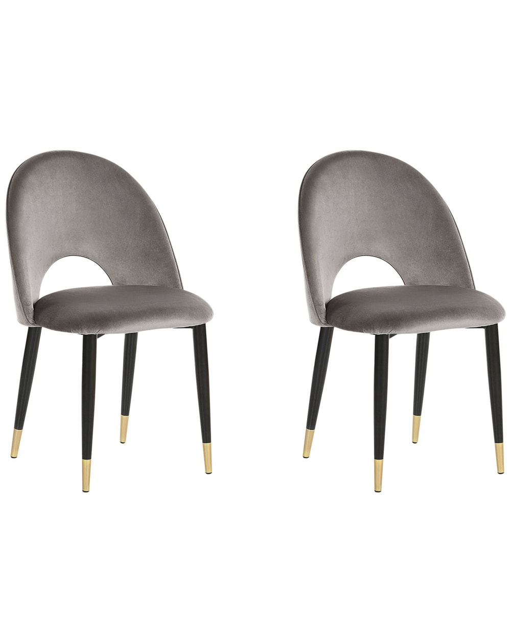 lot 2 chaises salle - tissu gris