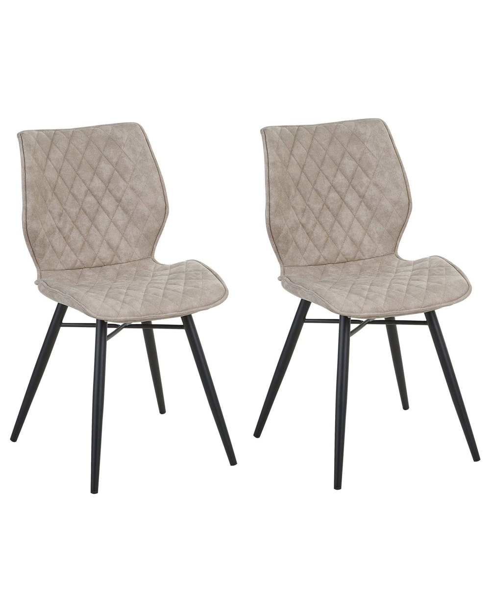 Lot de 2 chaises de salle à manger en tissu beige 47x86cm