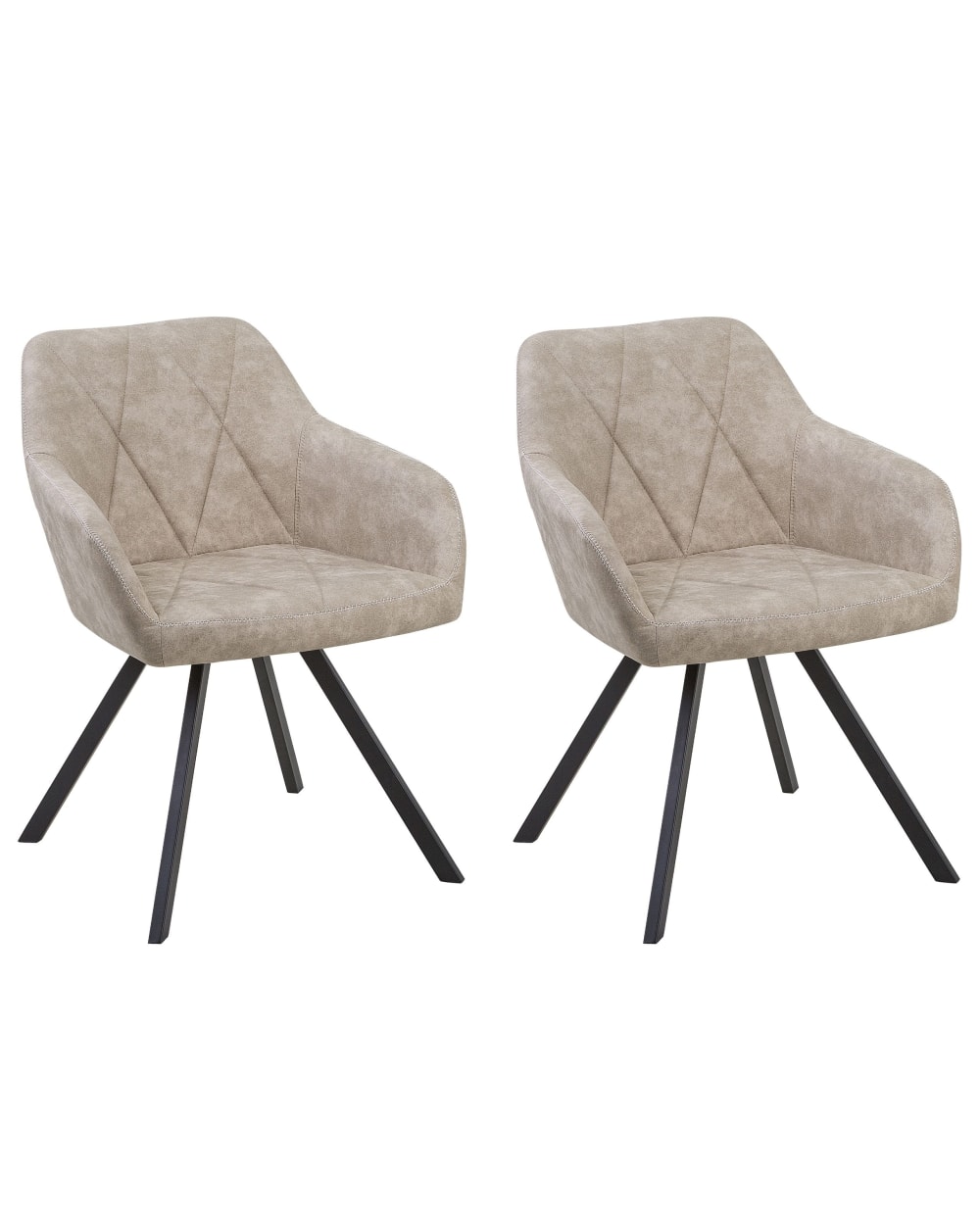 Esszimmerstuhl 2Er Set Aus Stoff, Beige