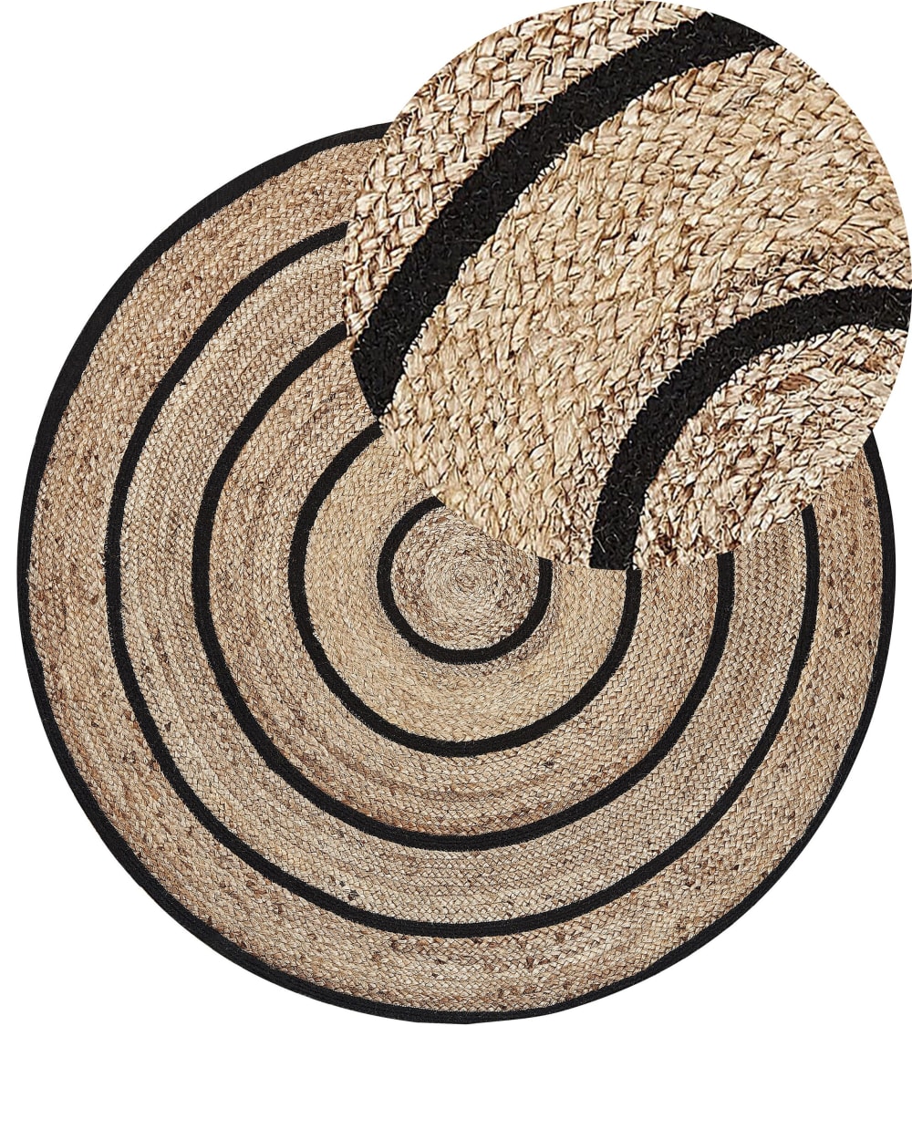 Geflochtener Teppich Aus Stoff 140 X 140Cm, Beige