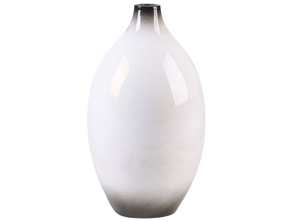Vase décoratif en terre cuite blanc H36