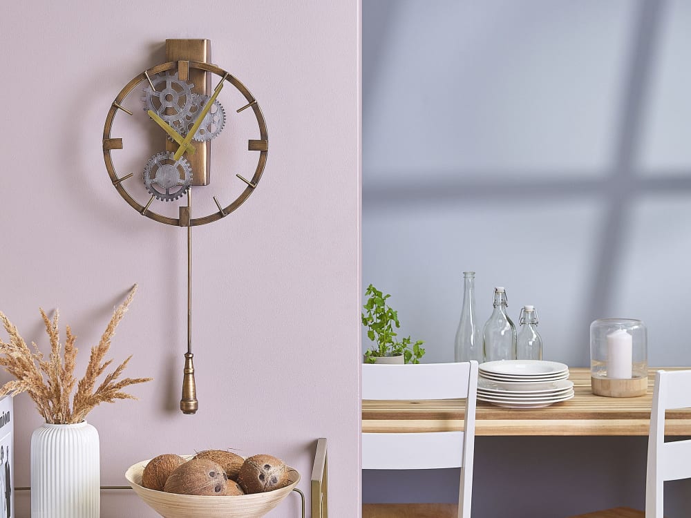 Horloge pendulaire 30 cm métal doré