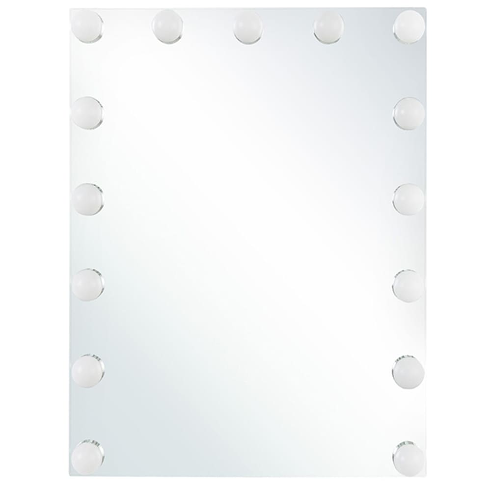 Miroir de salle de bain led en métal argenté 50x40