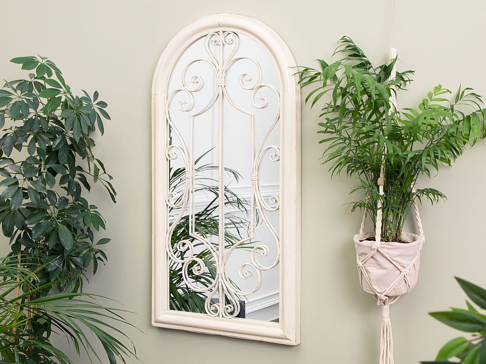Miroir en métal blanc 97x49