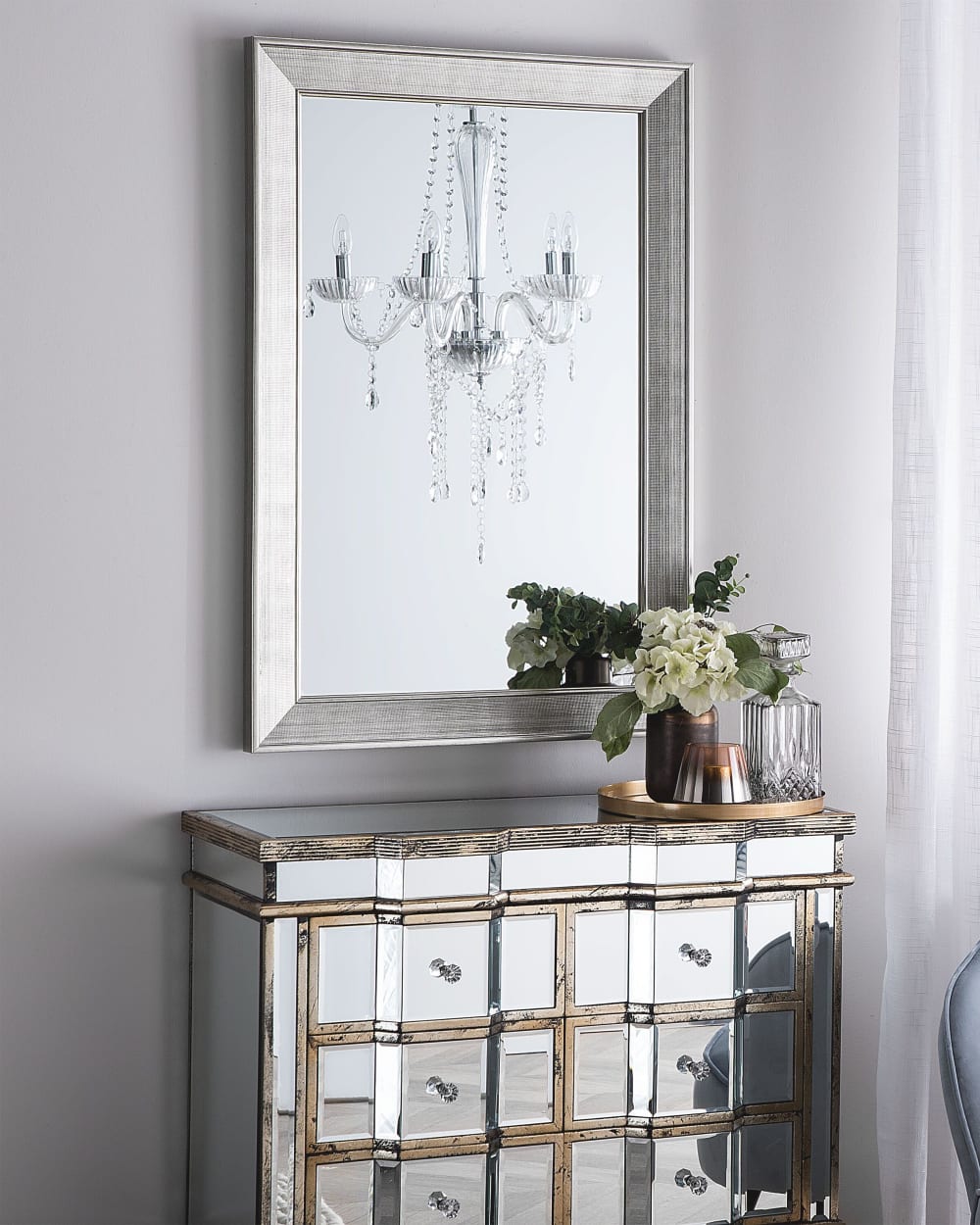 Miroir en matériaux synthétiques argenté 91x61