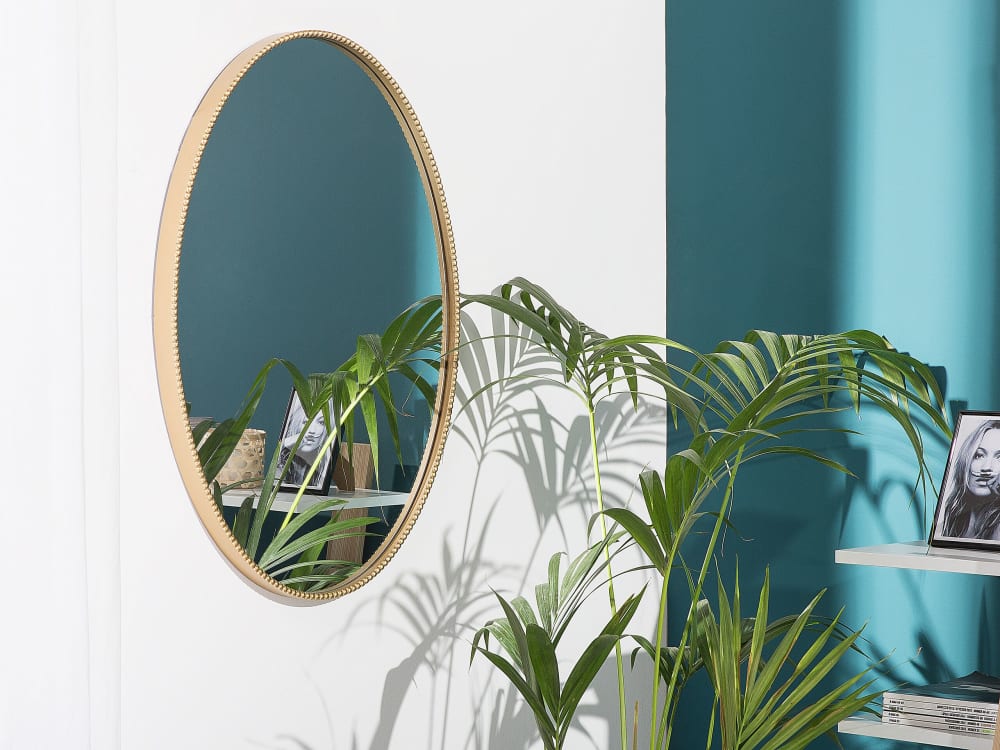 Miroir en métal doré 79x57