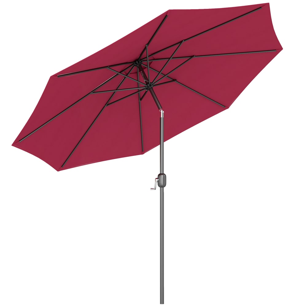 Parasol en aluminium rond inclinable bordeaux