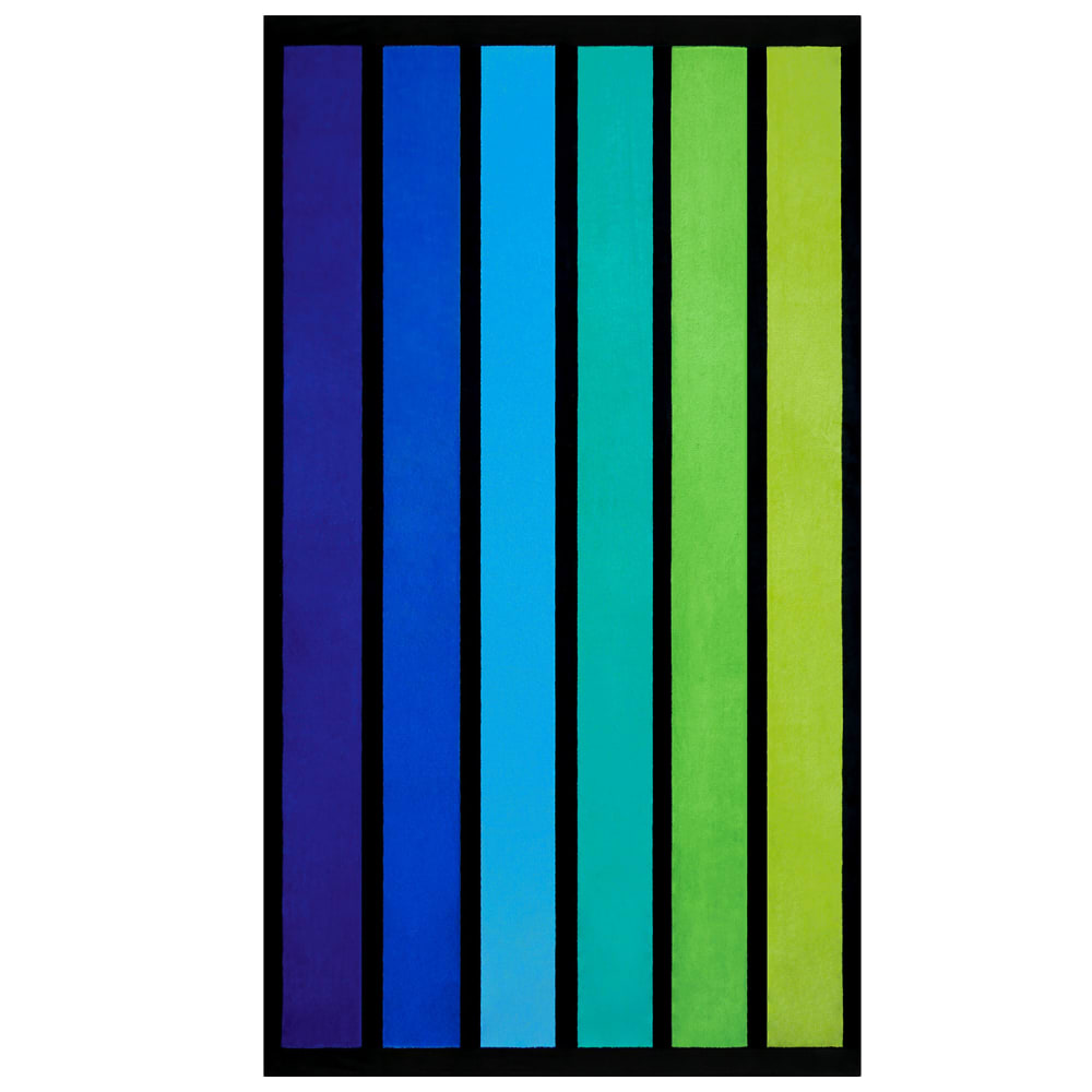 Serviette de plage éponge velours bleue happy men 100 x 175