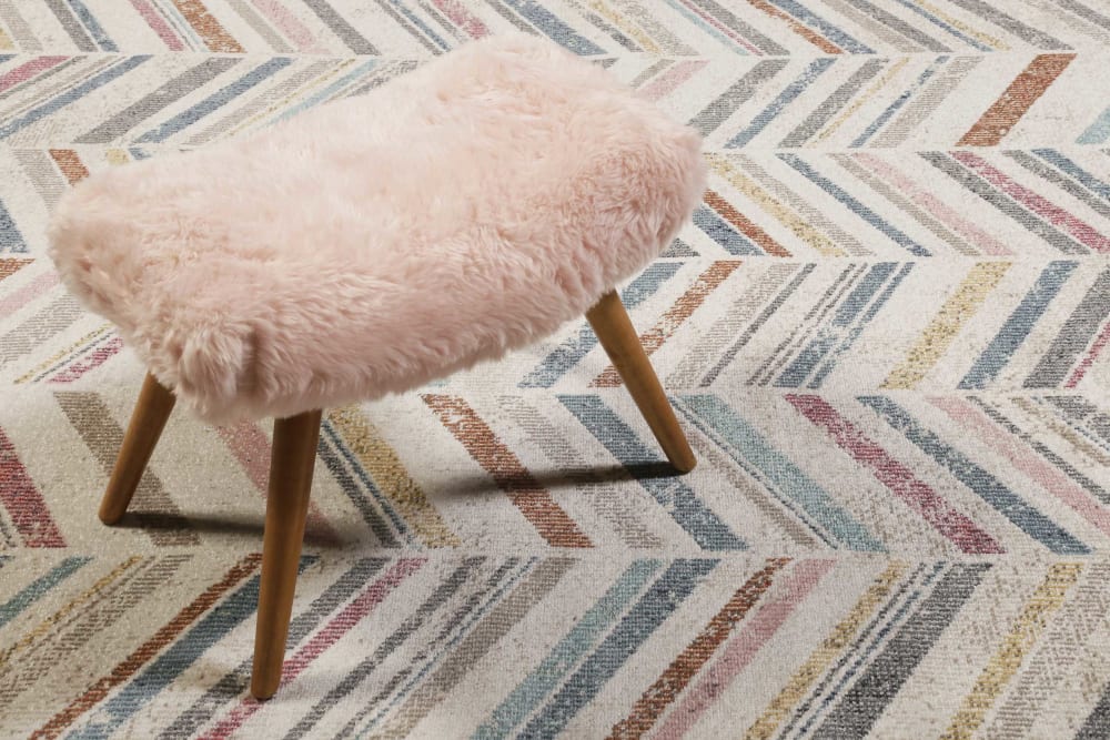 Tapis exterieur tissé plat motif chevrons vintage coloré 120x170 - Maisons du Monde