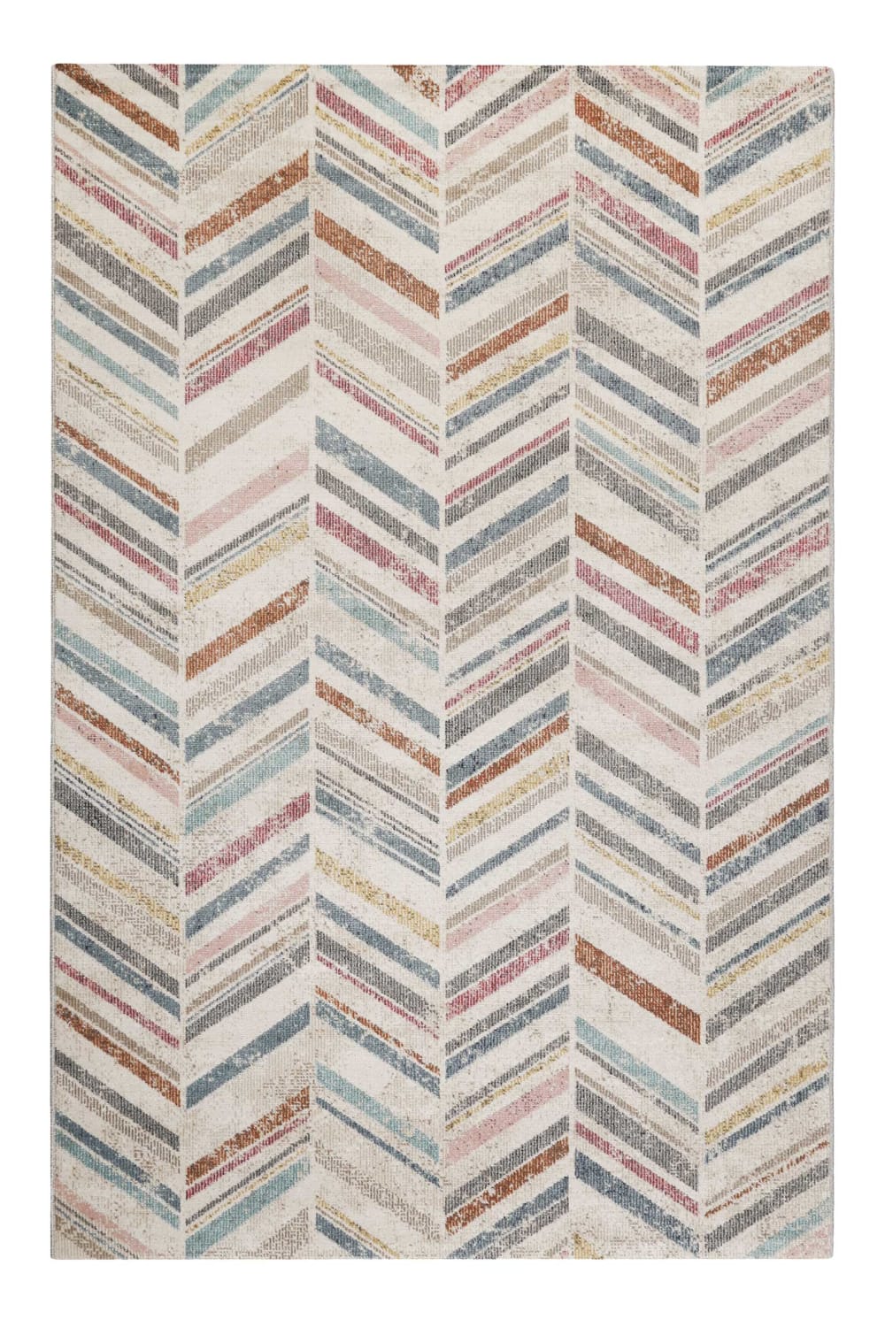 Alfombra tejida para interior/exterior, vintage, multicolor 133x200