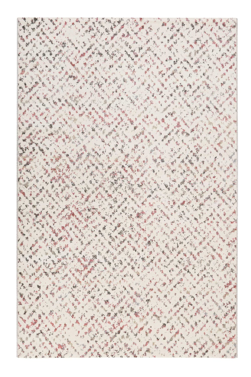 Tapis intérieur/extérieur design motif tons de rouge beige 200x290