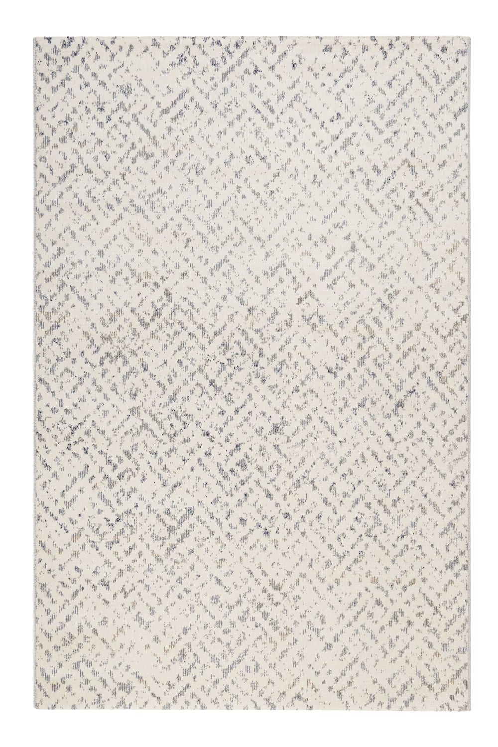 Alfombra tejida para interior/exterior azul y beige 80x150
