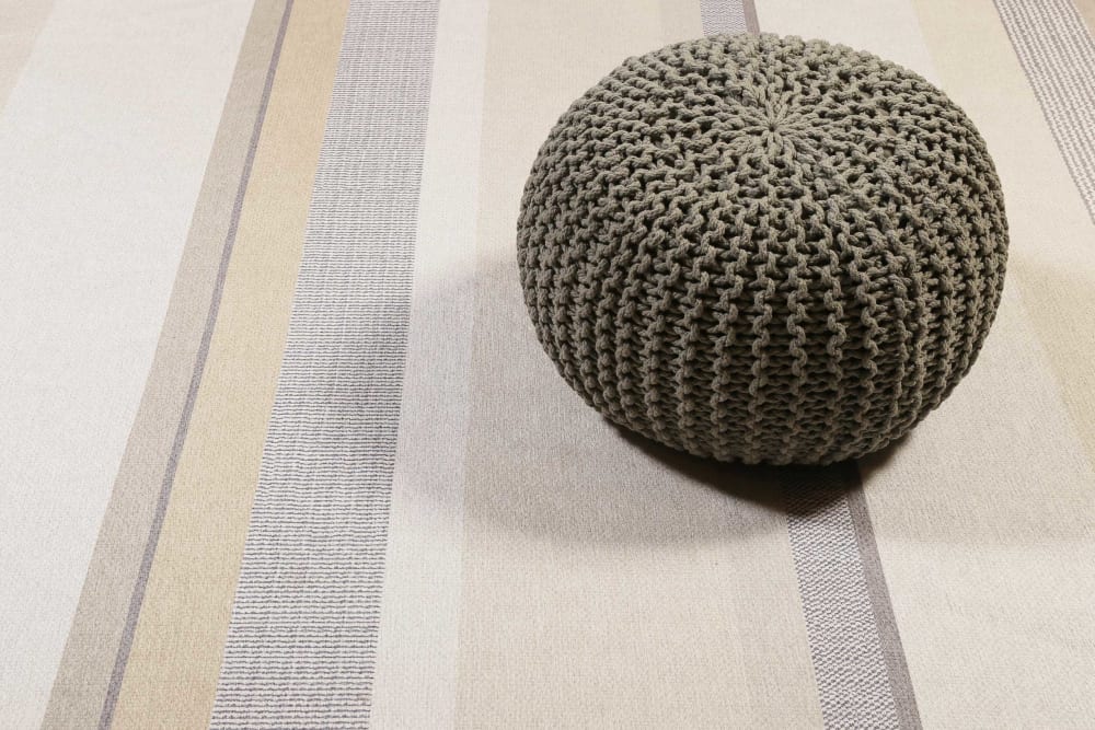 Tapis rayé beige et bruntissé plat 170x120 — vue 3