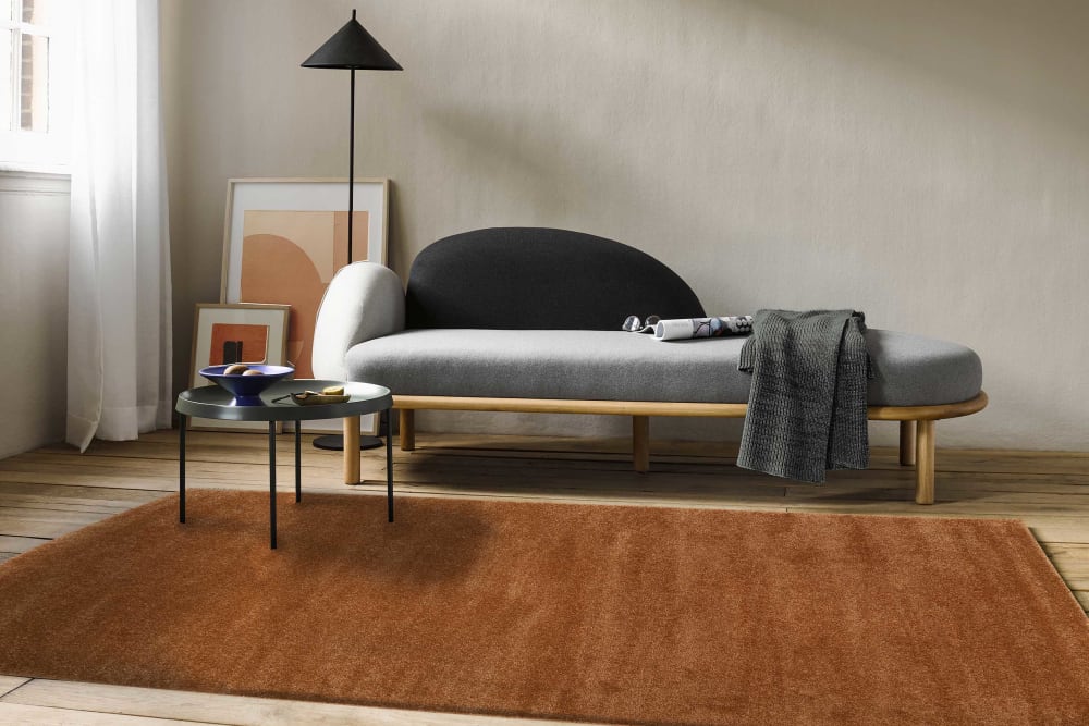 Tapis uni cuivre caramel chiné belle densité 133x200 — vue 3