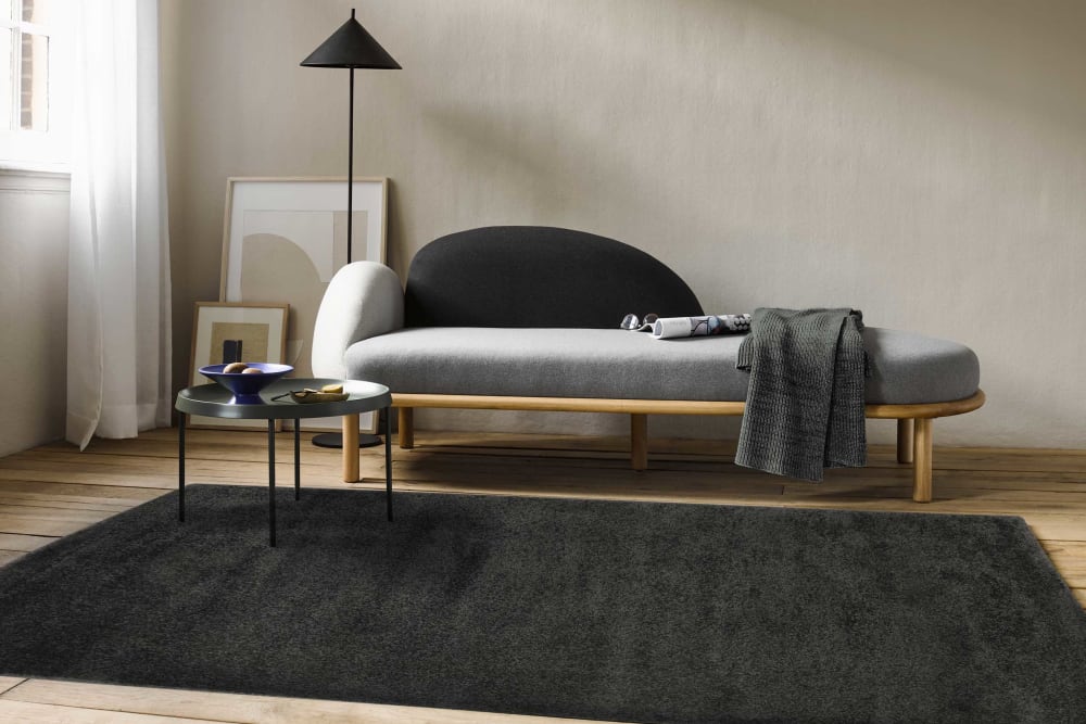 Tapis uni anthracite chiné belle densité et qualité 160x225 — vue 3