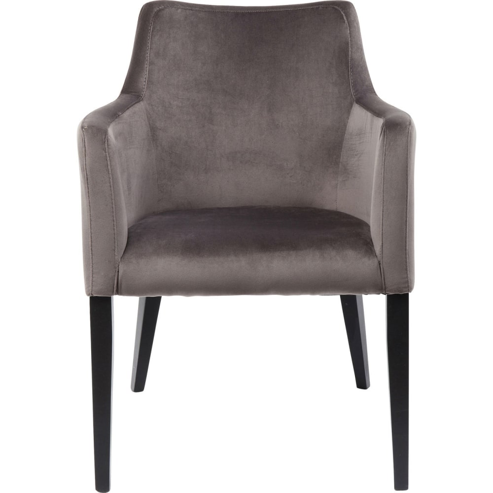 Silla con reposabrazos terciopelo gris
