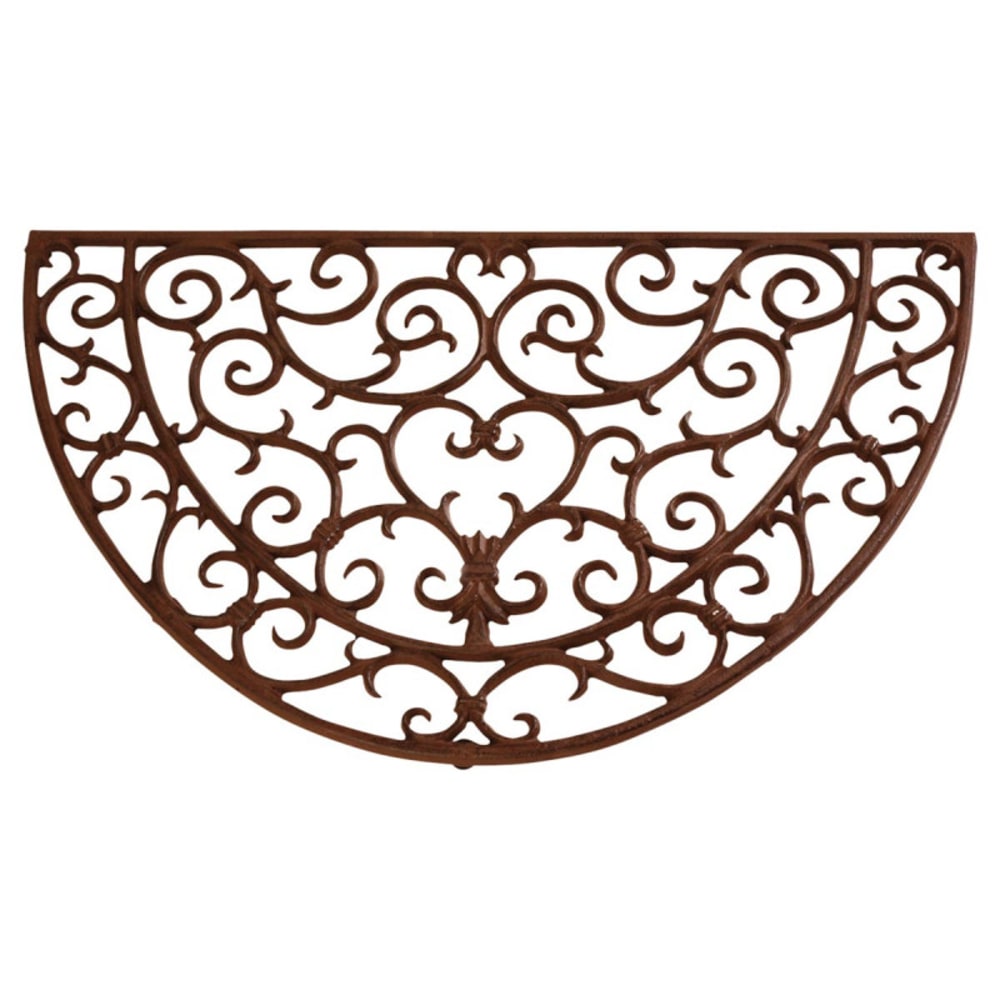 Esschert Design Paillasson demi-rond 69 x 41 cm Marron Fonte