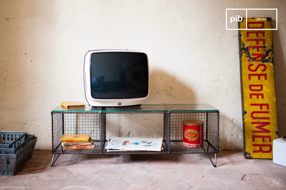 Meuble tv en métal argenté - Maisons du Monde