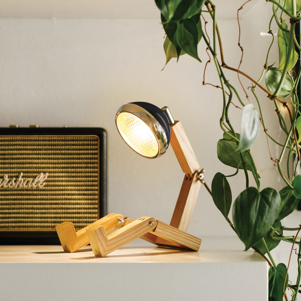 Lampe de table mini mr. Wattson en pvc noir fashion - Maisons du Monde