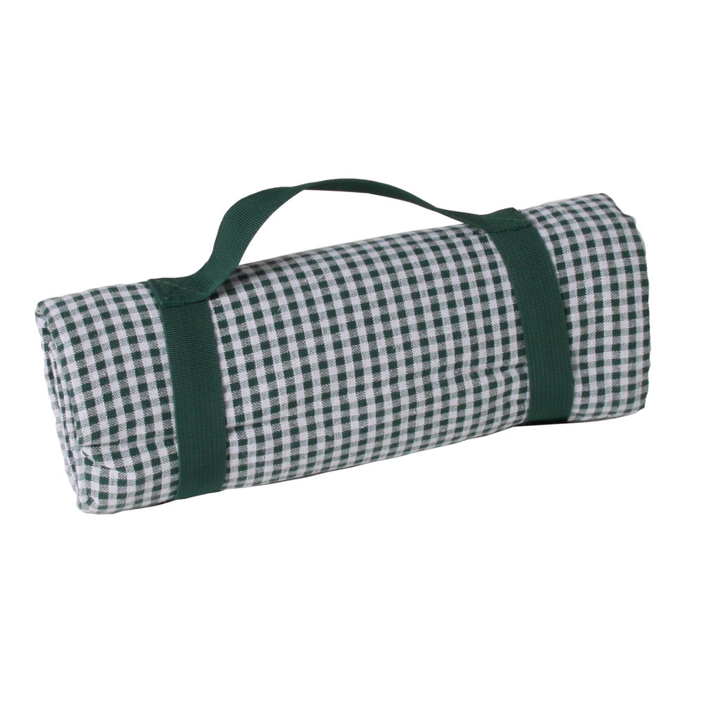 Nappe pique-nique à revers imperméable vichy vert foncé 140 x 140 cm