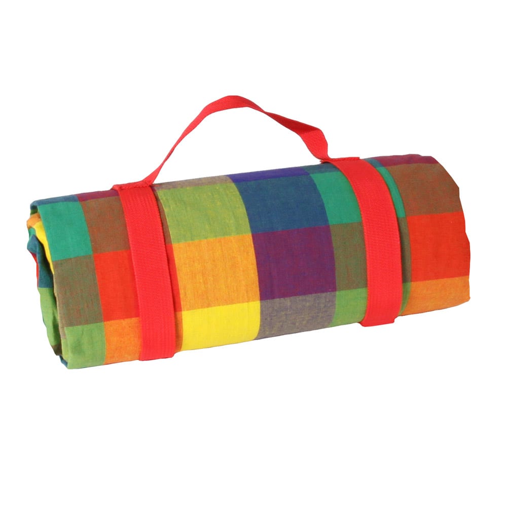 Nappe pique-nique imperméable aux carreaux multicolore 140x140 cm