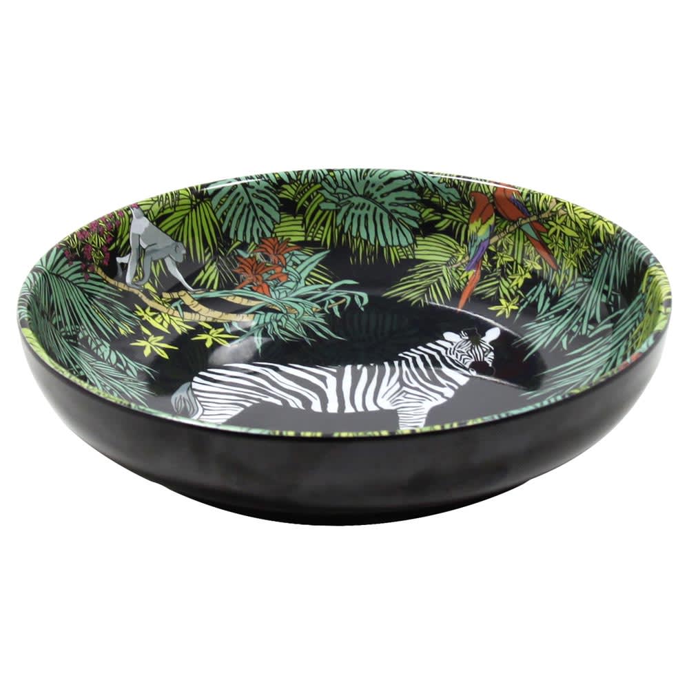 Assiette creuse en mélamine 20 cm avec des motifs jungle Assiette creuse en mélamine 20 cm avec des motifs jungle