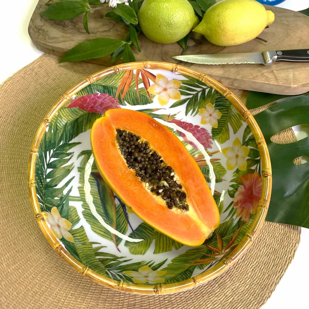 Saladier profond en mélamine décoré par des fleurs exotiques - Maisons du Monde
