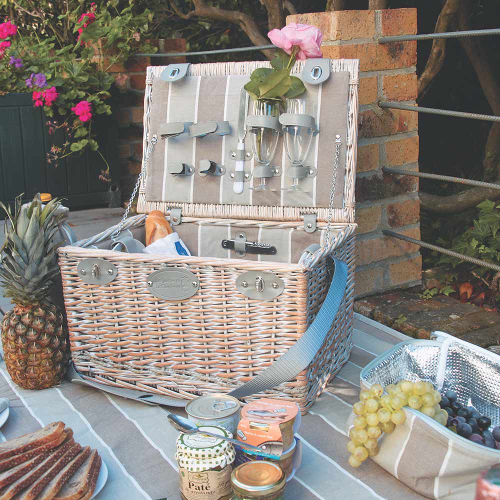 Panier pique-nique en osier Polo Club 4 personnes
