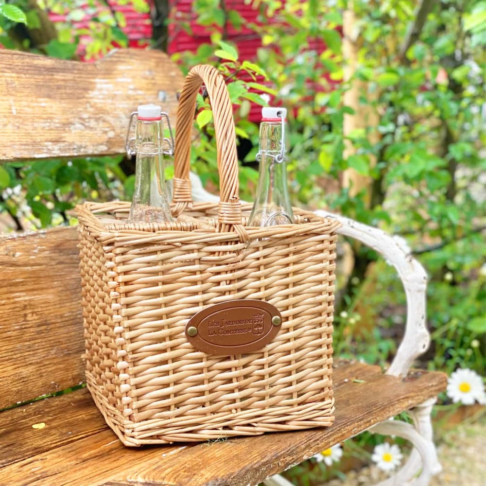 Panier porte-bouteille en osier avec 4 casiers - Maisons du Monde