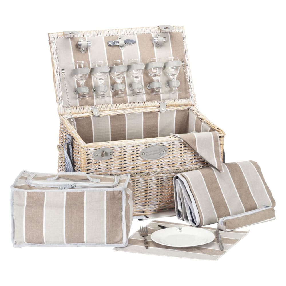 Cesta picnic de mimbre chinon para 6 personas