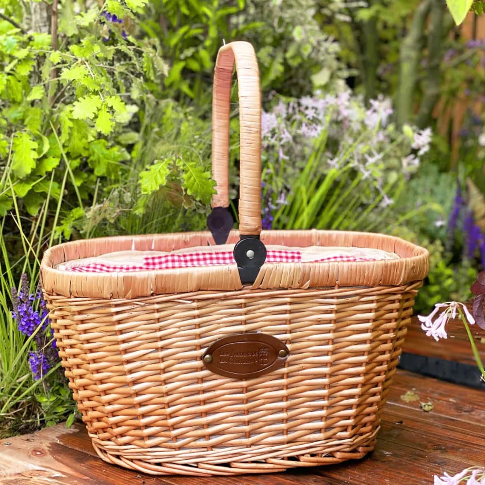 Cesta de picnic de mimbre natural isotérmica chantilly vichy rojo - Maisons du Monde