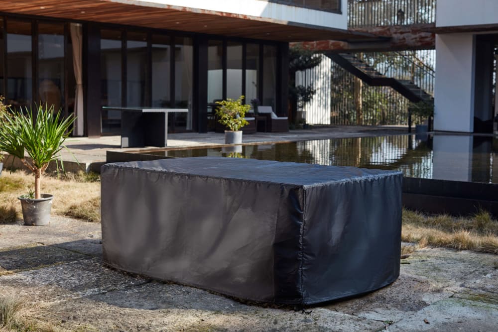 Copertura protettiva per salotto da giardino 8 posti - Modello Contemporaneo - Nero - PES - Poliestere