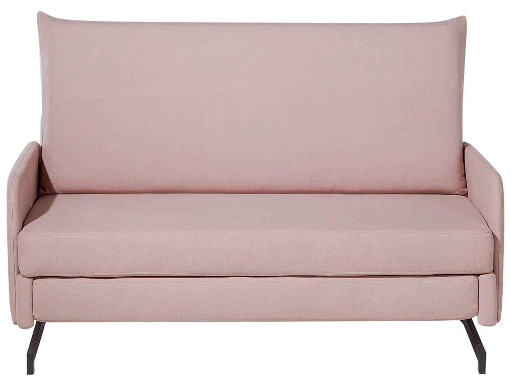 Schlafsofa 2 Personen Aus Stoff, Rosa