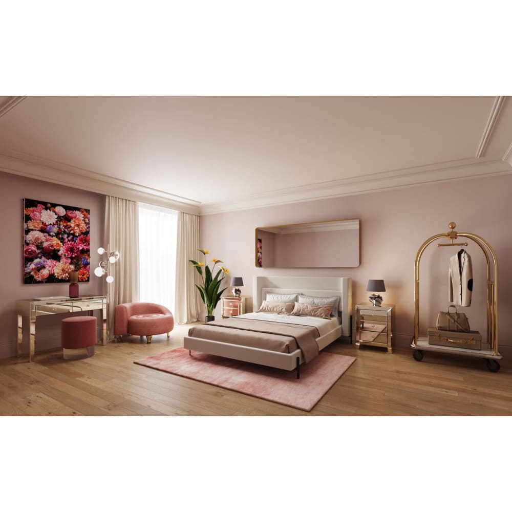 Mesilla de noche con 3 cajones, espejo de cristal - Maisons du Monde