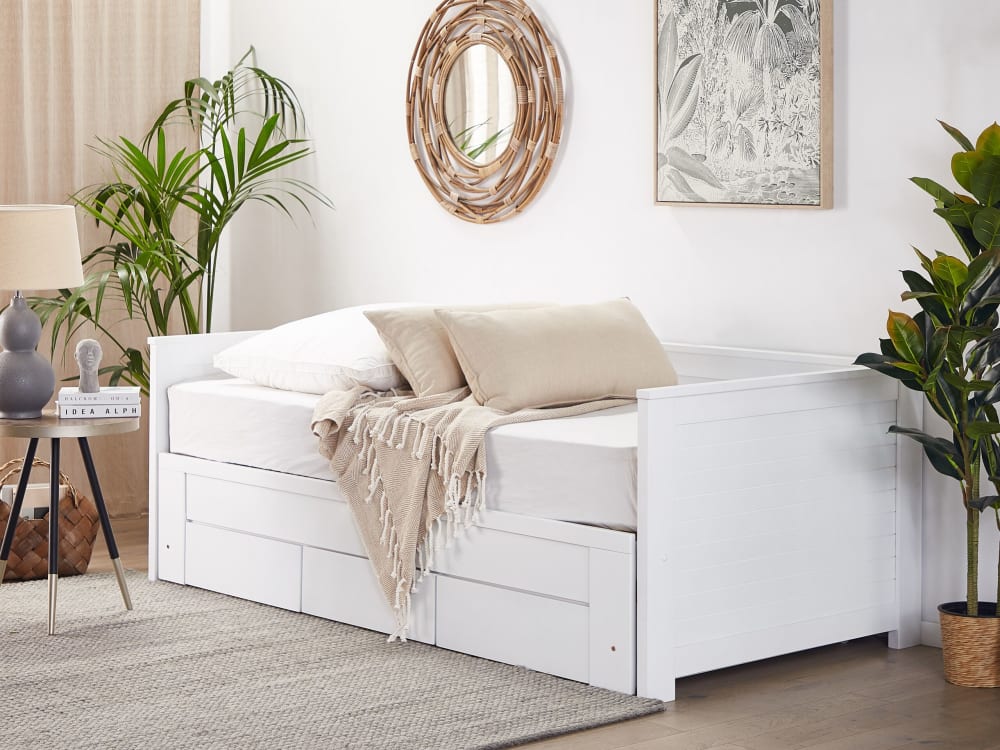 Tagesbett aus Holz 90x200, weiß - Maisons Du Monde