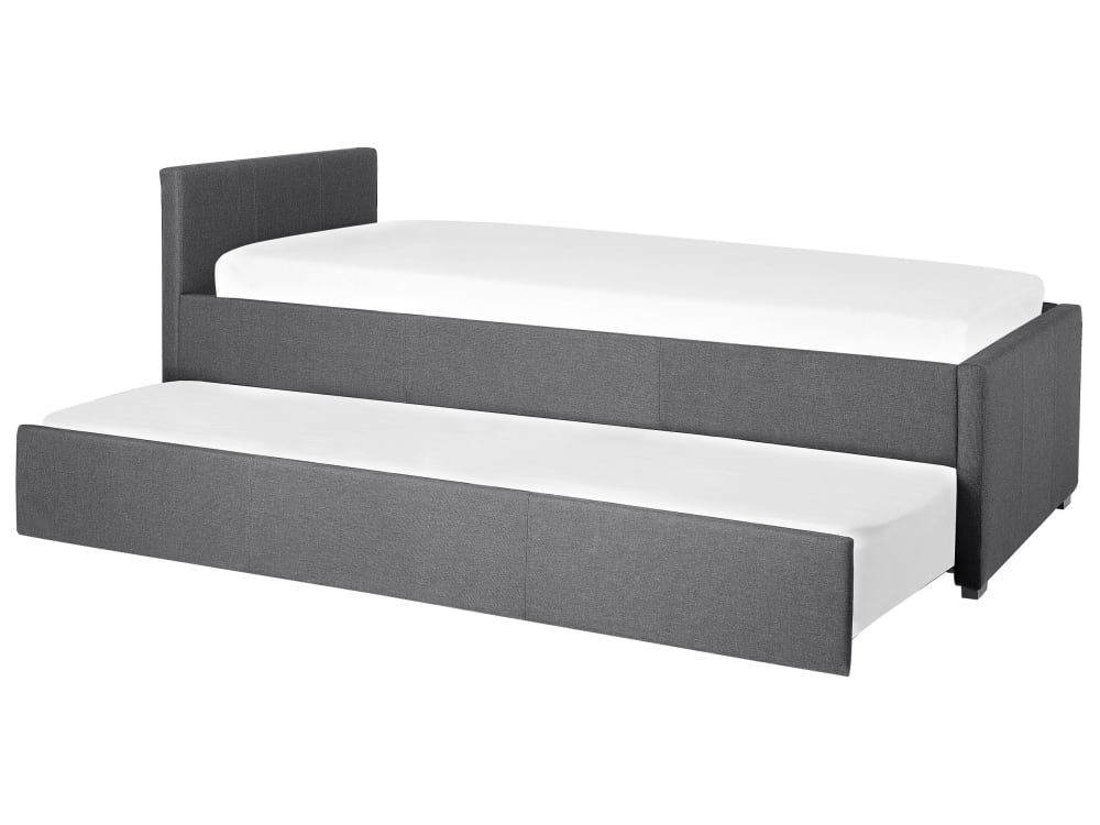 Lit gigogne en tissu gris 90x200 Lit gigogne en tissu gris 90x200