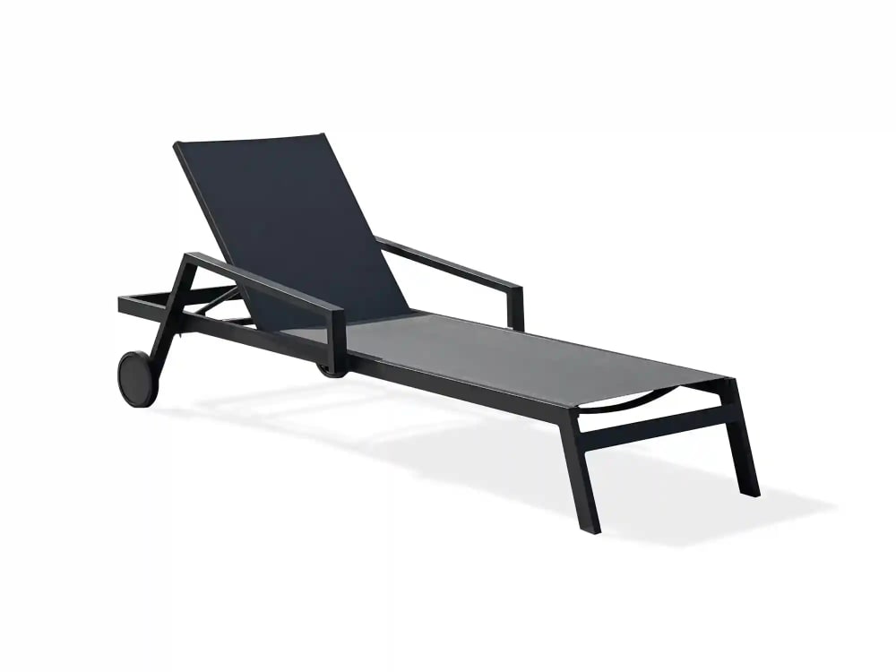Bain de soleil en aluminium et toile plastifiée