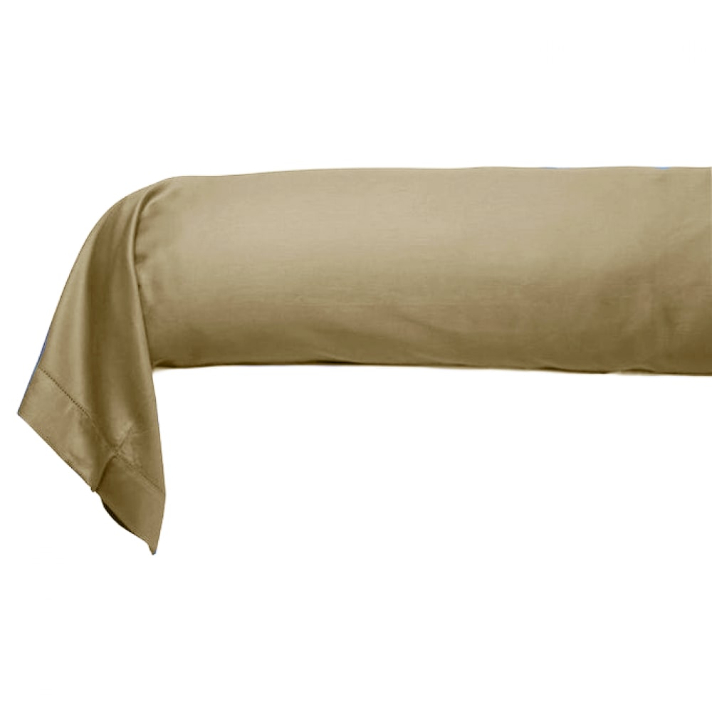 BLANC AVENUE Taie de traversin 86x185 cm satin de coton beige