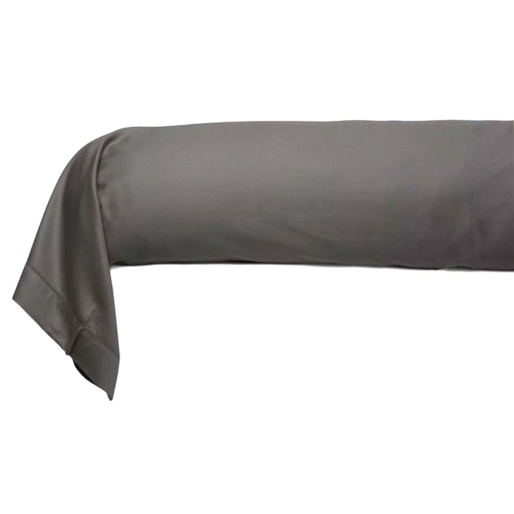 Taie de traversin 86x185 cm satin de coton gris
