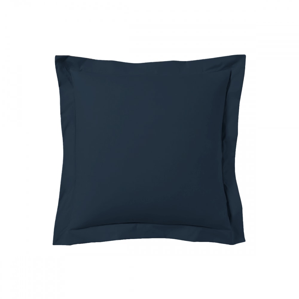 Lot de 2 taies d'oreiller 63x63 cm satin de coton bleu