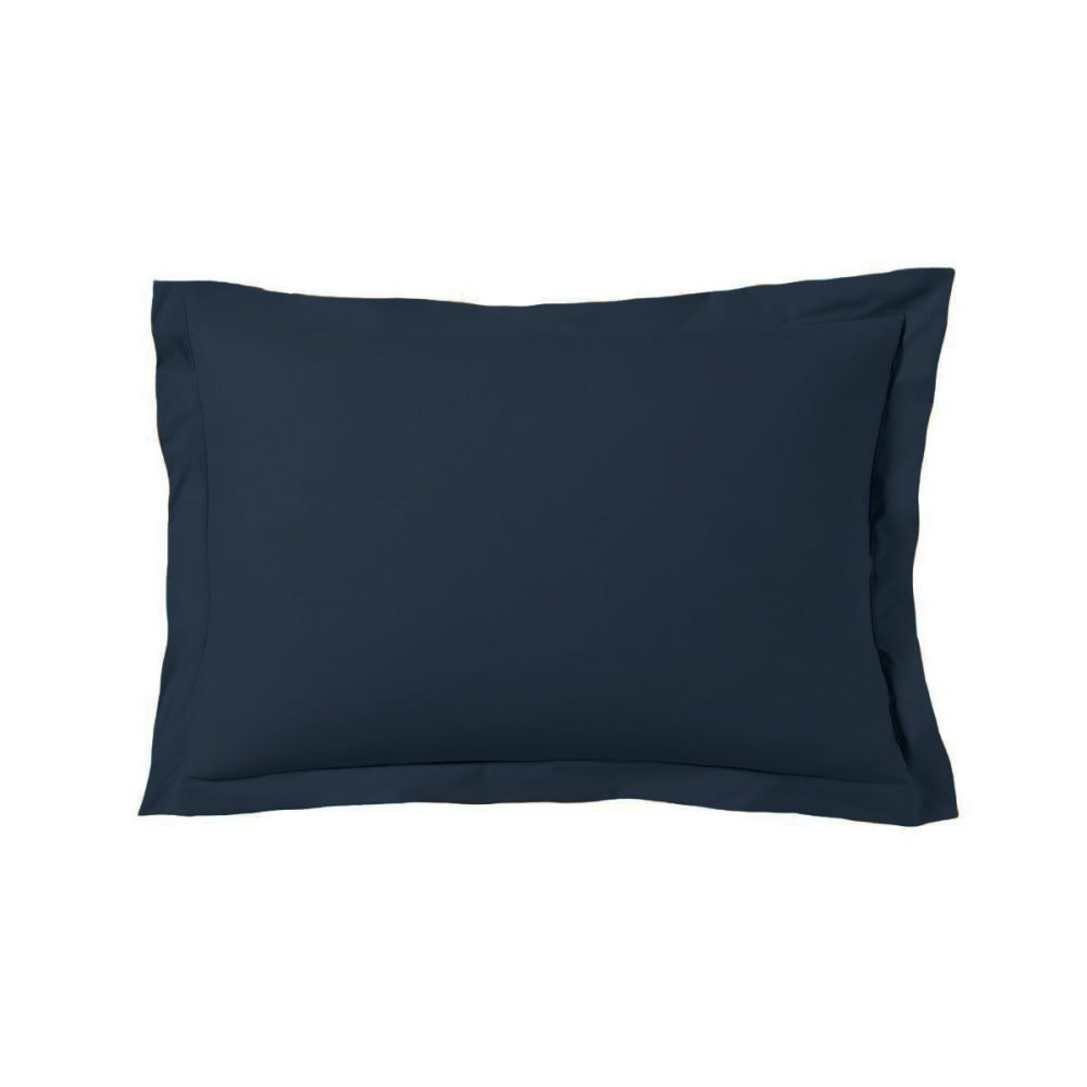 Lot de 2 taies d'oreiller 50x70 cm satin de coton bleu
