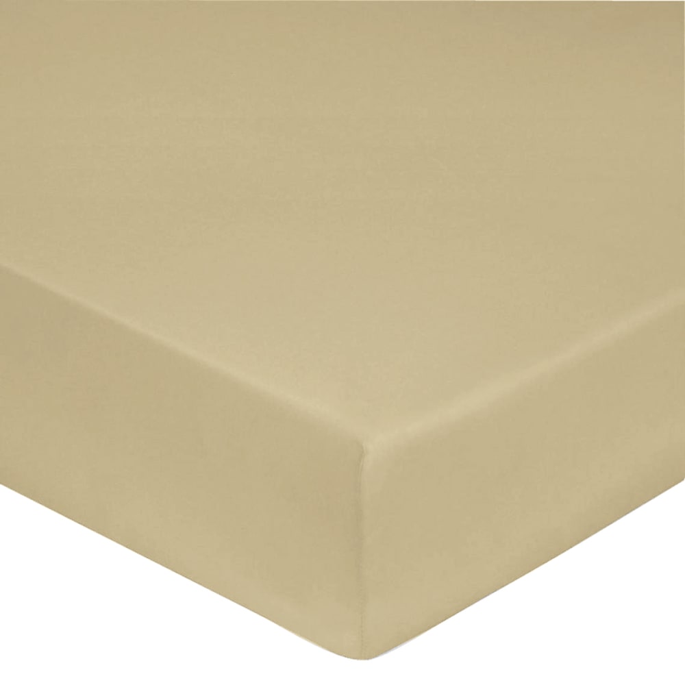 Drap housse 90x190 cm satin de coton beige