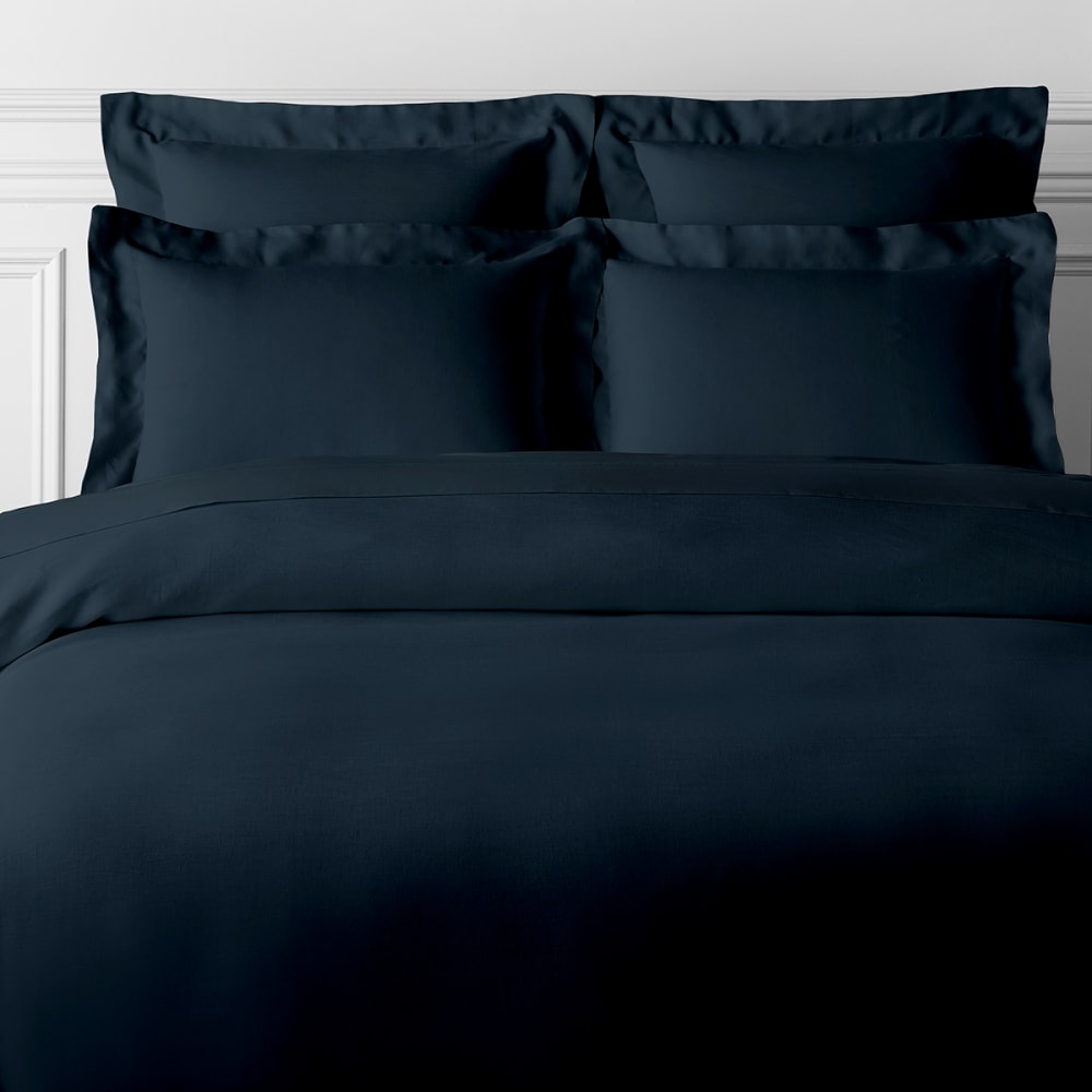 Housse de couette 200x200 cm 2 personnes satin de coton bleu