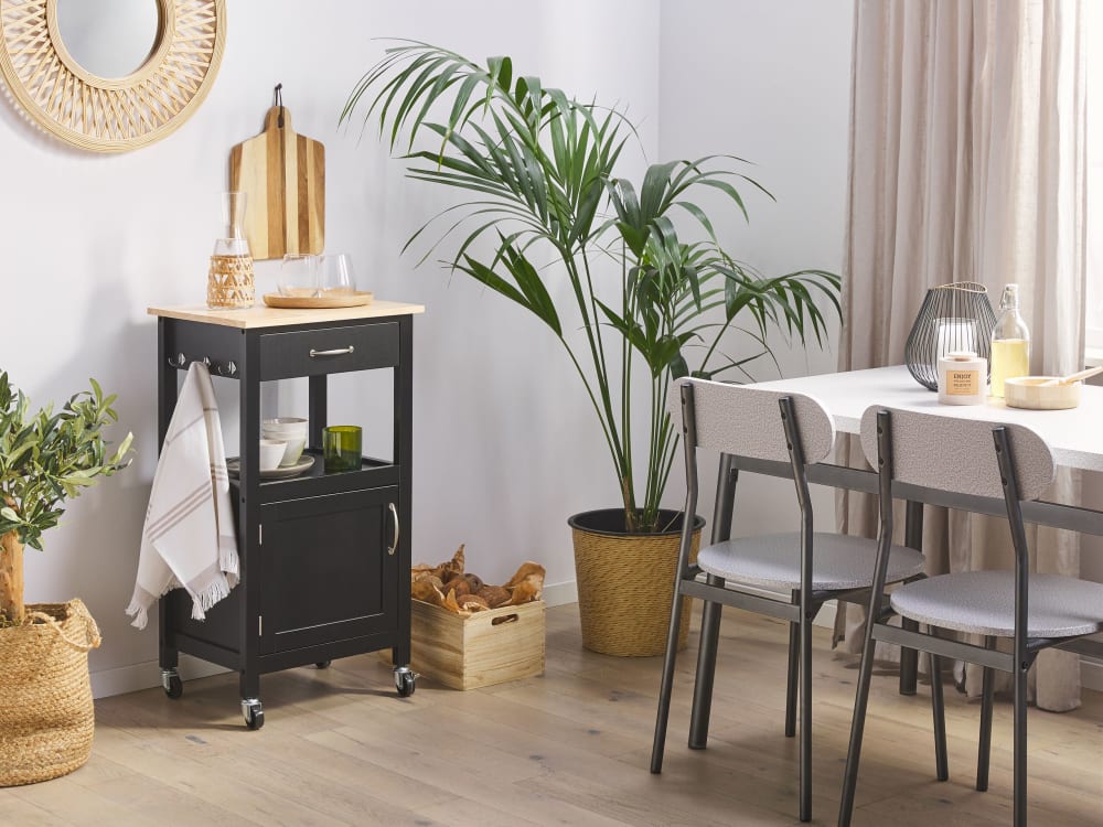 Servierwagen aus Mdf-platte 89cm, schwarz - Maisons Du Monde