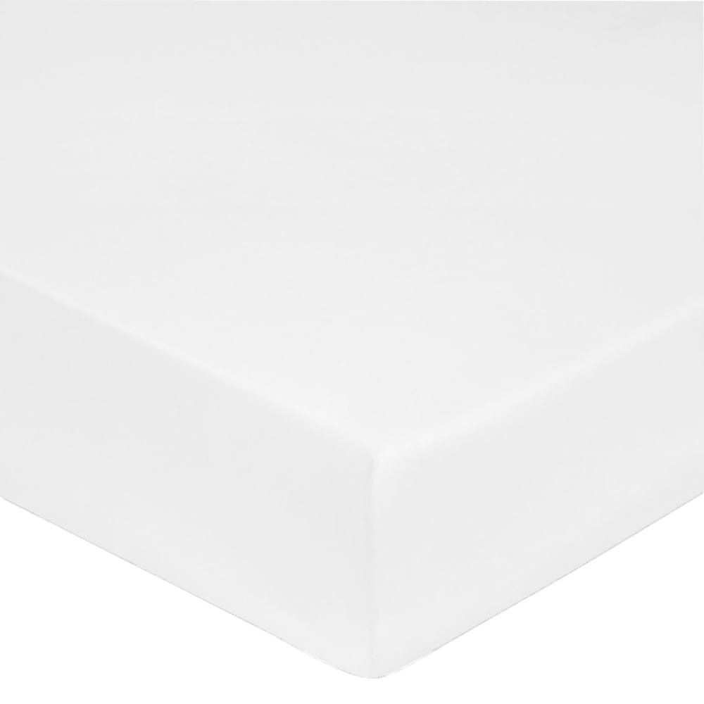 Drap housse 160x200 cm satin de coton blanc