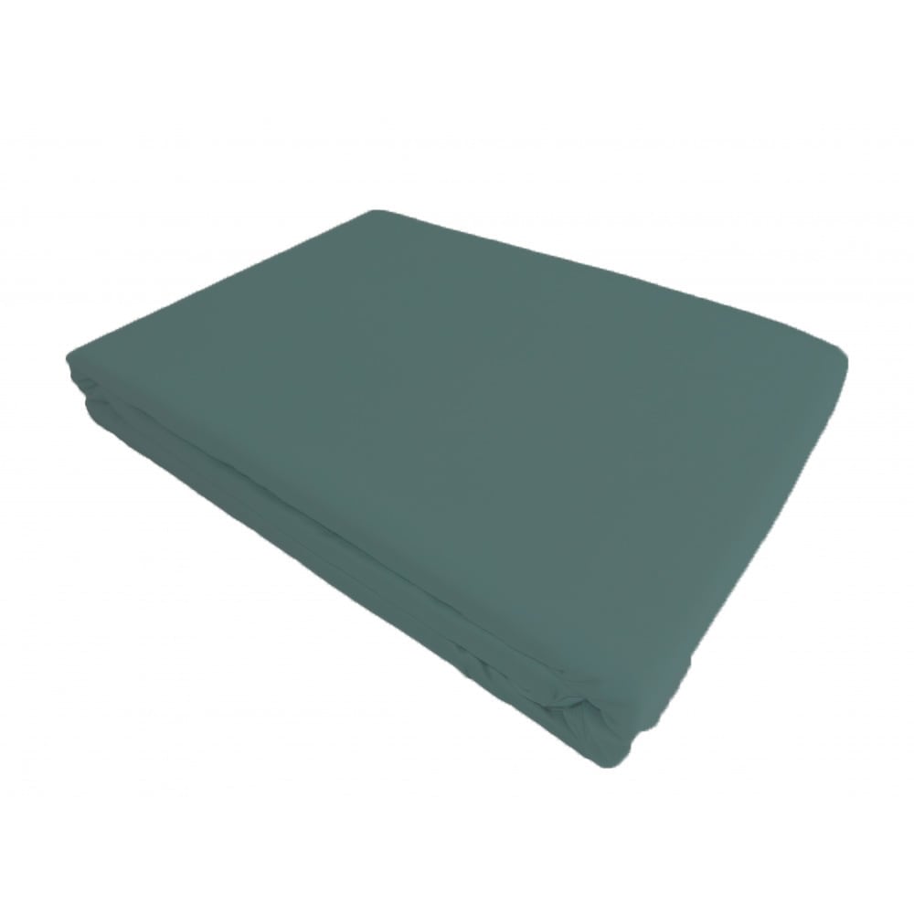 Drap plat 2 personnes 270x300 cm satin de coton céladon - Maisons du Monde